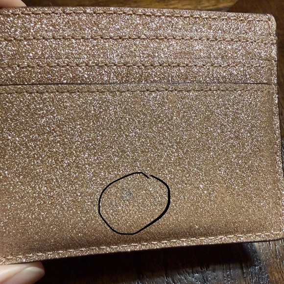 Kate Spade Glimmer Glitter Gold card holder - Picture 5 of 5